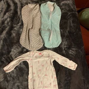 Newborn Swaddles and Nightgown